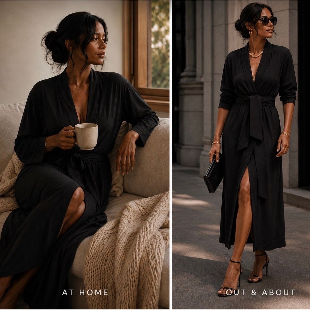 Black Women's Bamboo Robe/Duster/Dress