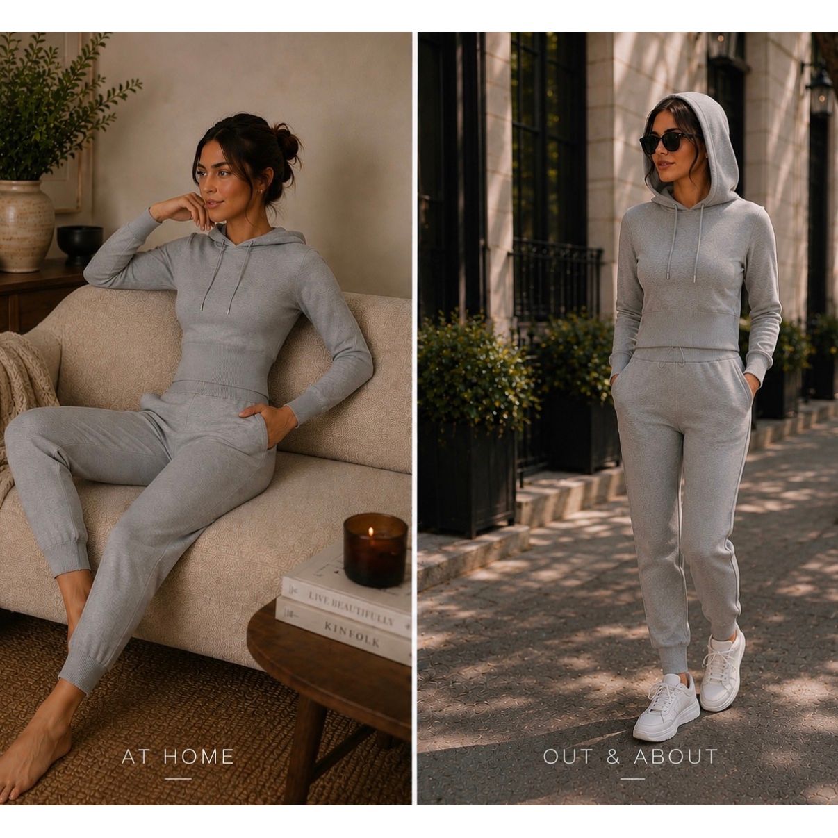 Gray Modern Fitted Knit Set